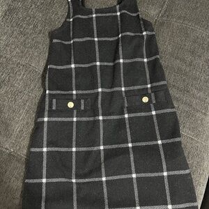 abercrombie fitch Kids Size 7/8 Grey Plaid Retro Vintage 1960s Shift Dress